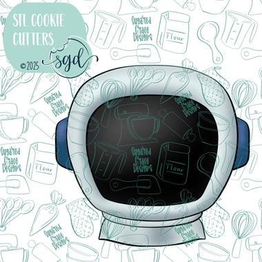 Astronaut Head or Helmet Cookie Cutter STL File with PNG Images to Match - For 3D Printing and Edible Ink Printers