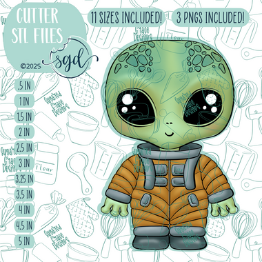 Space Alien Cookie Cutter STL Files with PNG Images to Match - For 3D Printing and Edible Ink Printers