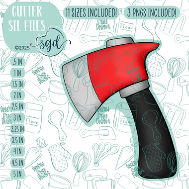 Ax or Hatchet Cookie Cutter STL File with PNG Images to Match - For 3D Printing and Edible Ink Printers