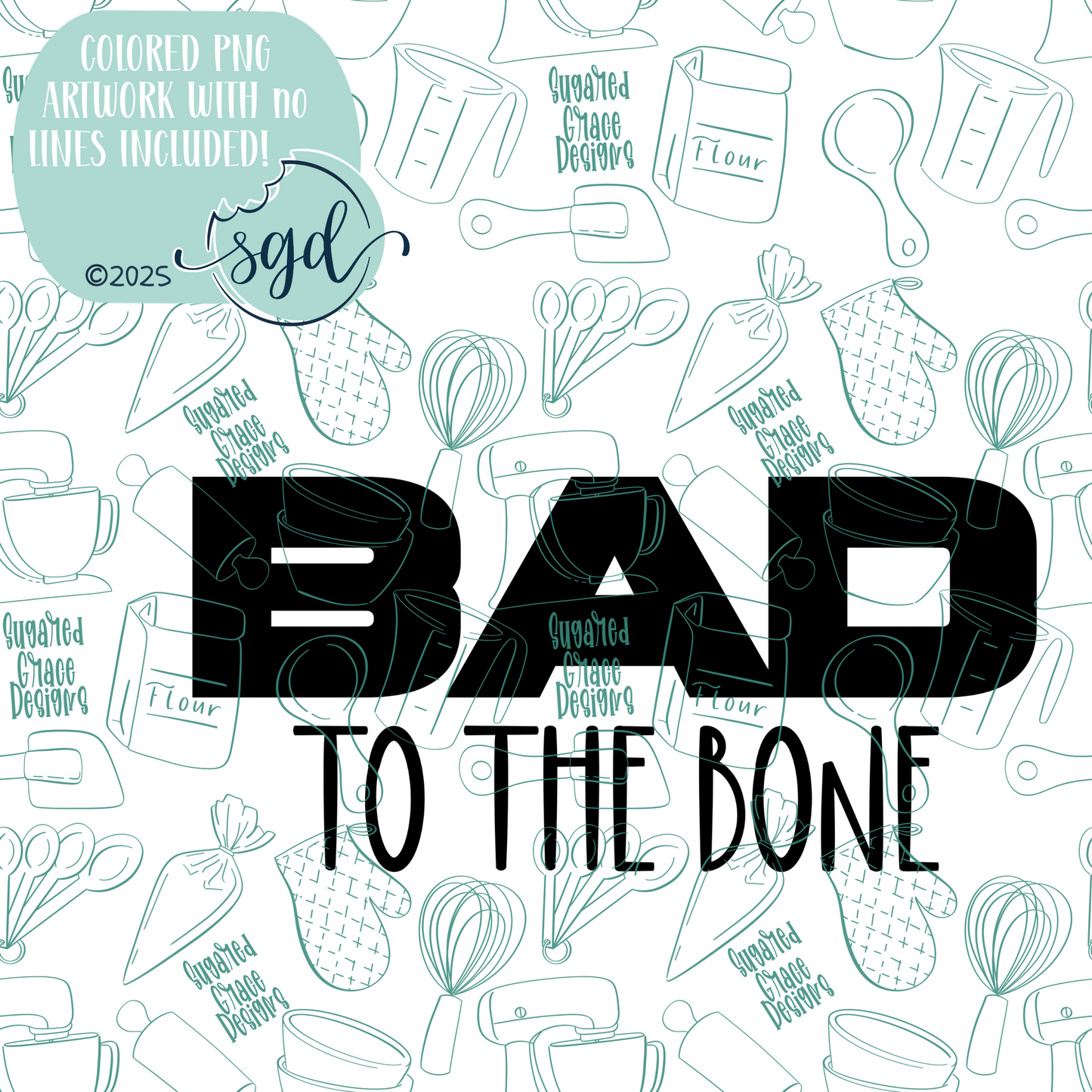 Bad to the Bone Cookie Cutter STL File with PNG Images to Match - For 3D Printing and Edible Ink Printers