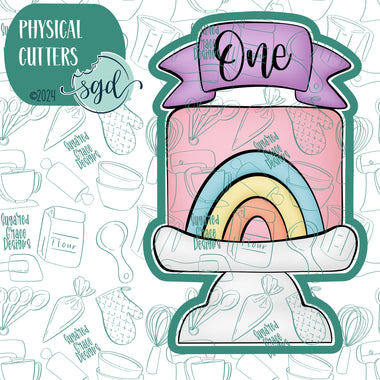 Birthday Cake with Banner Cookie Cutter with PNG Images to Match - Hand Drawn Graphics for Edible Ink Printers