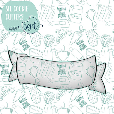 Ribbon Banner Cookie Cutter Plaque STL File with PNG Images to Match - For 3D Printing and Edible Ink Printers