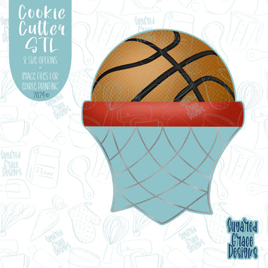 Basketball Hoop Name Tag Plaque Cookie Cutter STL Files for 3D Printing with Matching Printable PNG Images for Edible Ink Printers Including Eddie