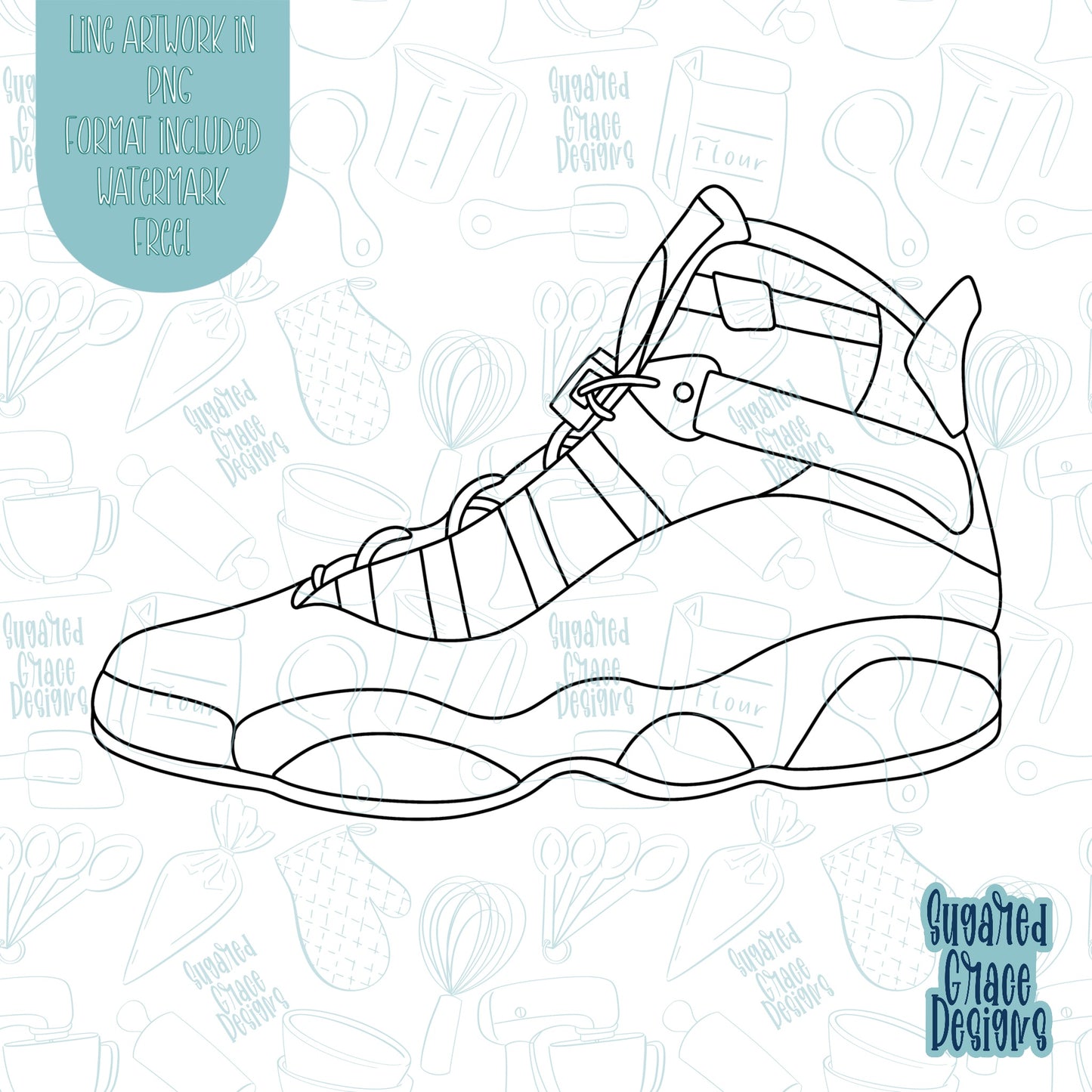 Basketball Shoe Cookie Cutter STL Files for 3D Printing with Matching Printable PNG Images for Edible Ink Printers Including Eddie