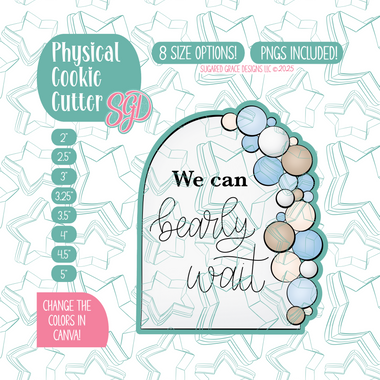 Baby Shower Balloon Arch Cookie Cutter Plaque with PNG Images to Match - Hand Drawn Graphics for Edible Ink Printers