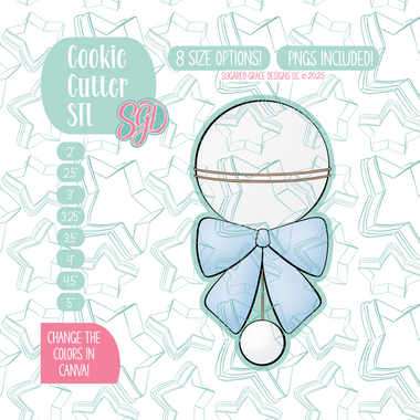 Baby Rattle with Bow Cookie Cutter STL File with PNG Images to Match - For 3D Printing and Edible Ink Printers