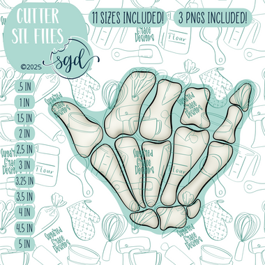 Rock On Carpal Hand Cookie Cutter STL File with PNG Images to Match - For 3D Printing and Edible Ink Printers (Copy)