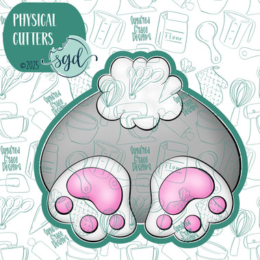 Bunny Butt Cookie Cutter with PNG Images to Match - Hand Drawn Graphics for Edible Ink Printers