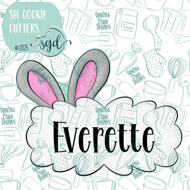 Easter Bunny Lacey Plaque Cookie Cutter STL File with PNG Images to Match - For 3D Printing and Edible Ink Printers