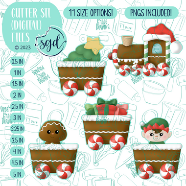 Christmas Train Cookie Cutter STL File Set of 6 with PNG Images to Match - For 3D Printing and Edible Ink Printers