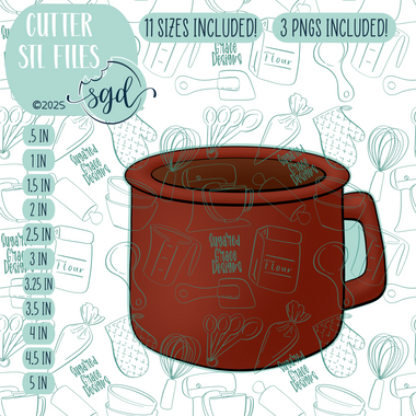 Cup Cutter STL File with PNG Images to Match - For 3D Printing and Edible Ink Printers