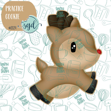 Reindeer Practice Cookie with PNG Images to Match - 3D Printed Demonstrations for Decorating Classes