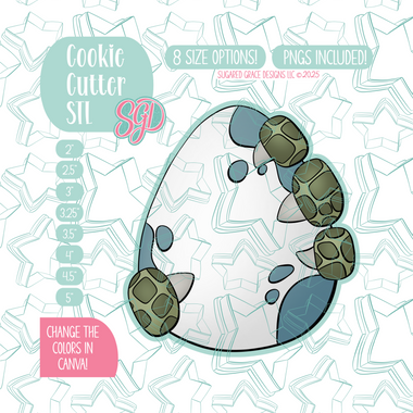 Dinosaur Egg Cookie Cutter STL File with PNG Images to Match - For 3D Printing and Edible Ink Printers
