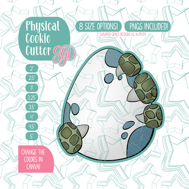 Dinosaur Egg Cookie Cutter Plaque with PNG Images to Match - Hand Drawn Graphics for Edible Ink Printers