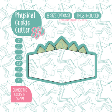 Dinosaur Name Plaque Cookie Cutter with PNG Images to Match - Hand Drawn Graphics for Edible Ink Printers