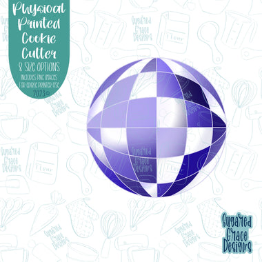 Disco ball cookie cutter with png images for edible ink printers including Eddie