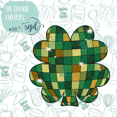 Disco Clover or Shamrock Cookie Cutter STL File with PNG Images to Match - For 3D Printing and Edible Ink Printers