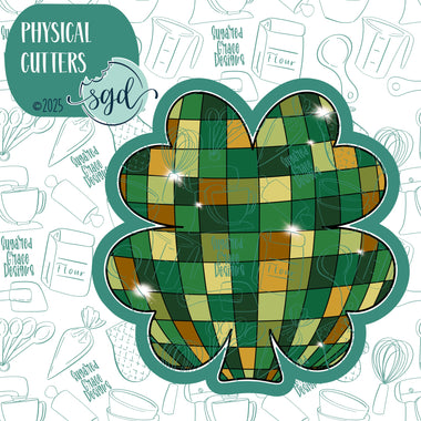 Disco Clover or Shamrock Cookie Cutter with PNG Images to Match - Hand Drawn Graphics for Edible Ink Printers