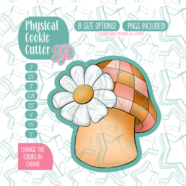 Disco Mushroom Cookie Cutter with matching PNG