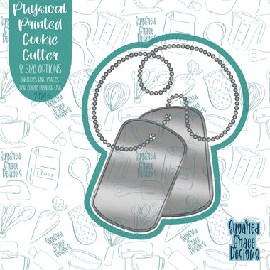 Dog or Military ID Tags Cookie Cutter with Matching PNG Images for Edible Ink Printers Including Eddie