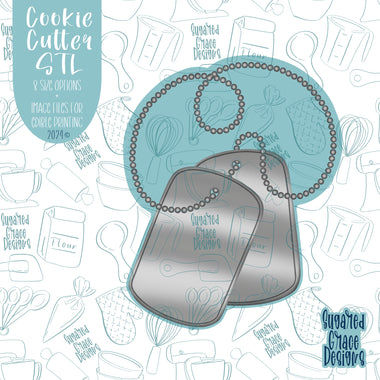 Dog or Military ID Tags Cookie Cutter STL Files for 3D Printing with Matching Printable PNG Images for Edible Ink Printers Including Eddie