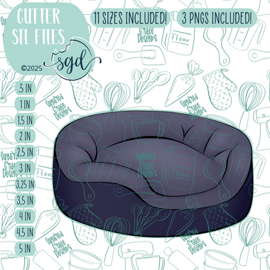 Dog Bed Cookie Cutter STL File with PNG Images to Match - For 3D Printing and Edible Ink Printers