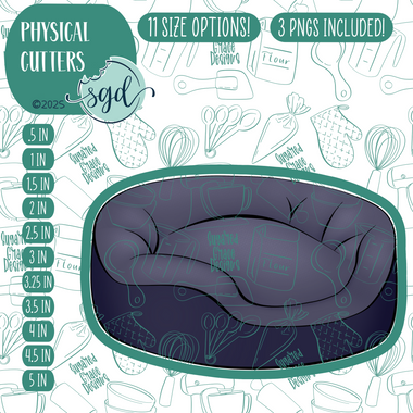 Navy Dog BedCookie Cutter with PNG Images to Match - Hand Drawn Graphics for Edible Ink Printers