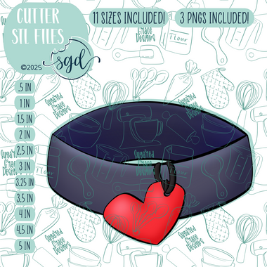 Dog Collarl Cookie Cutter STL File with PNG Images to Match - For 3D Printing and Edible Ink Printers