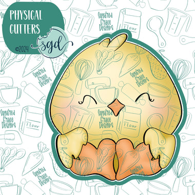 Easter Chick Cookie Cutter with PNG Images to Match - Hand Drawn Graphics for Edible Ink Printers