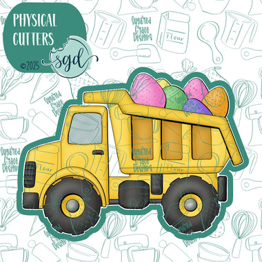 Easter Dump Truck Cookie Cutter with PNG Images to Match - Hand Drawn Graphics for Edible Ink Printers
