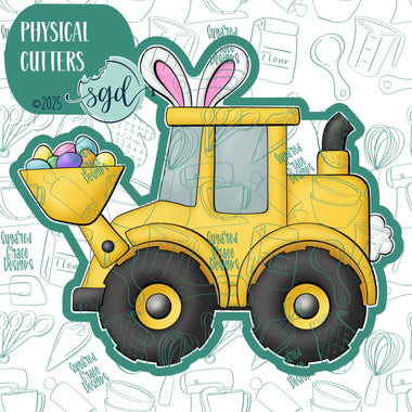 Easter Eggscavator Loader Cookie Cutter with PNG Images to Match - Hand Drawn Graphics for Edible Ink Printers