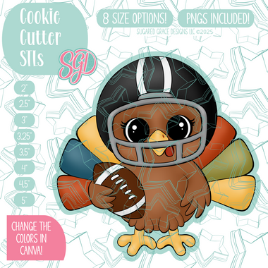 Football Turkey Cookie Cutter STL File with PNG Images to Match - For 3D Printing and Edible Ink Printers