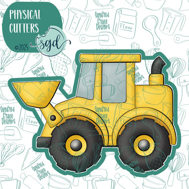 Front Loader or Excavator Cookie Cutter with PNG Images to Match - Hand Drawn Graphics for Edible Ink Printers