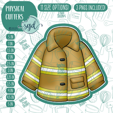 Fire Coat Cookie Cutter with PNG Images to Match - Hand Drawn Graphics for Edible Ink Printers (Copy)