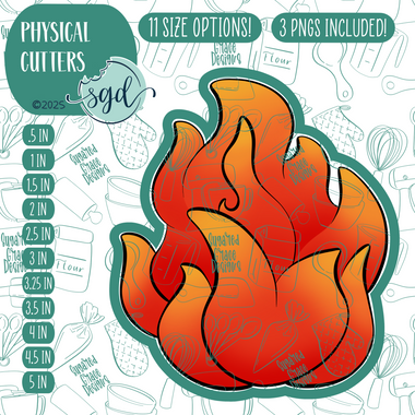Fire Cookie Cutter with PNG Images to Match - Hand Drawn Graphics for Edible Ink Printers (Copy)