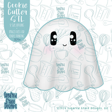 Ghost Cookie Cutter STL Files for 3D Printing with Matching Printable PNG Images for Edible Ink Printers Including Eddie