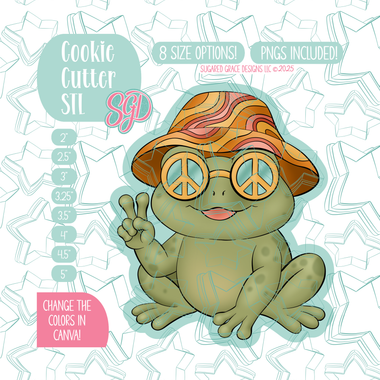 Groovy Frog Cookie Cutter STL and PNG set