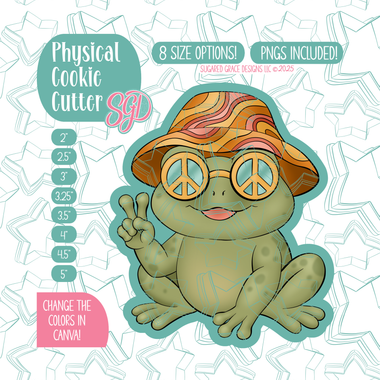 Groovy Frog Cookie Cutter with matching PNG
