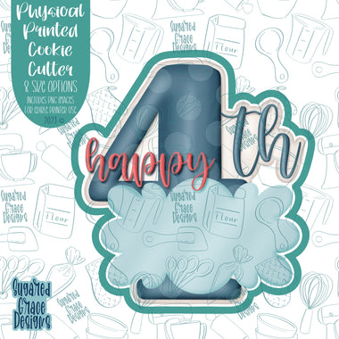 Happy 4th of July Cookie Cutter Plaque with Matching Printable PNG Images for Edible Ink Printers Including Eddie