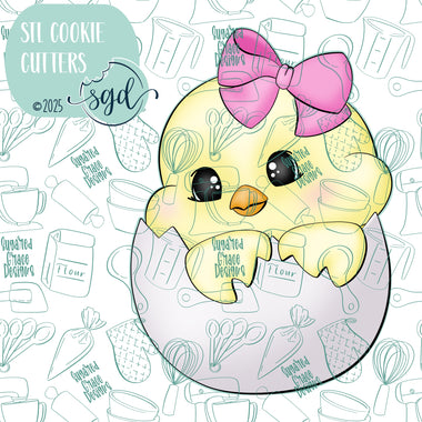 Hatched Easter Chick Cookie Cutter STL File with PNG Images to Match - For 3D Printing and Edible Ink Printers