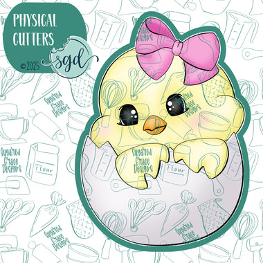 Hatched Easter Chick Cookie Cutter with PNG Images to Match - Hand Drawn Graphics for Edible Ink Printers