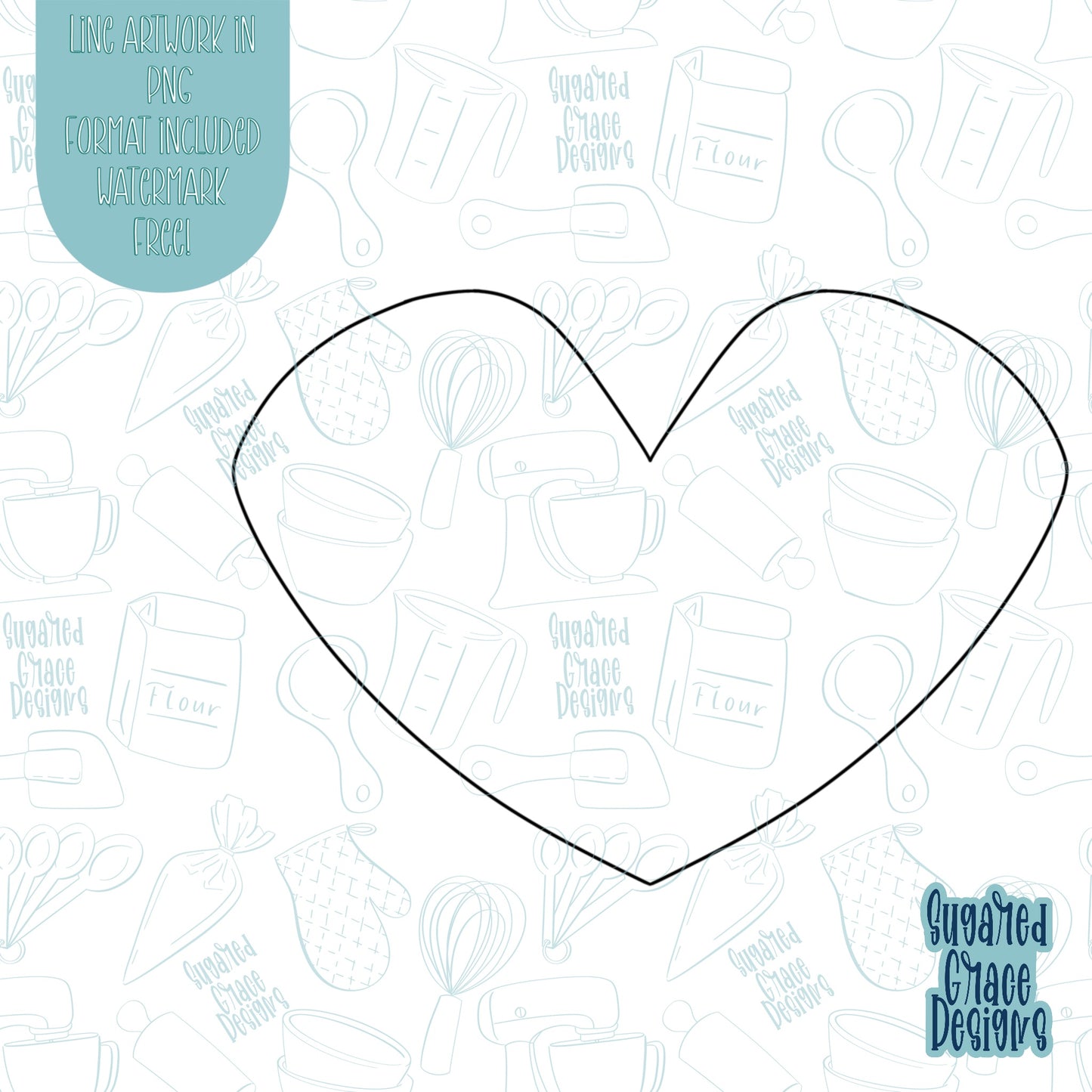 Valentines Day Heart Cookie Cutter With Matching PNG Images for Edible Ink Printers Including Eddie