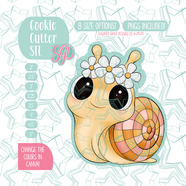 Hippie Snail Cookie Cutter STL and PNG set