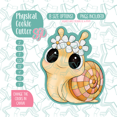 Hippie Snail Cookie Cutter with matching PNG