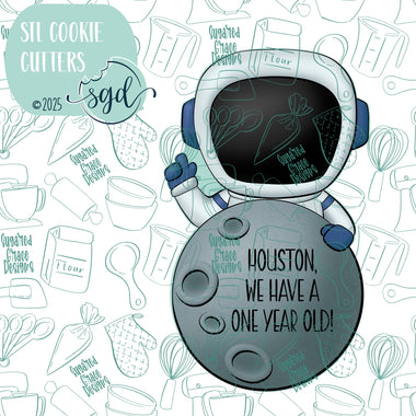 Houston Moon Plaque Cookie Cutter STL File with PNG Images to Match - For 3D Printing and Edible Ink Printers