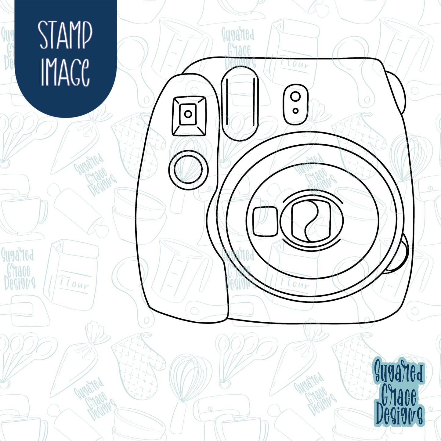 Polaroid Camera Cookie Cutter with Matching Stamp For Fondant Decorating
