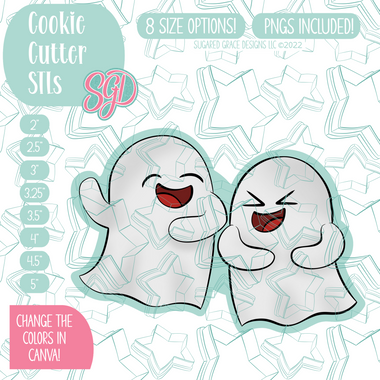 Laughing Ghouls Cookie Cutter STL File with PNG Images to Match - For 3D Printing and Edible Ink Printers