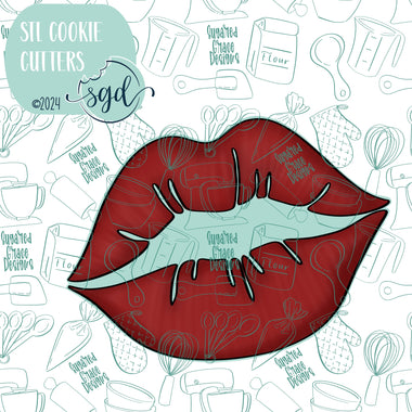 Sexy Lips Cookie Cutter STL File with PNG Images to Match - For 3D Printing and Edible Ink Printers