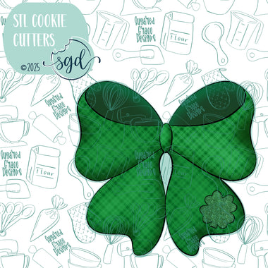 St Patricks Day Bow Cookie Cutter STL File with PNG Images to Match - For 3D Printing and Edible Ink Printers