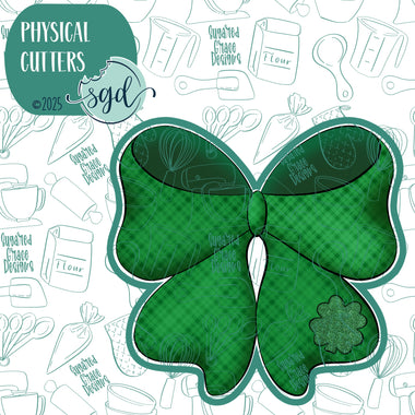 Green St Patrick's Day Bow Cookie Cutter with PNG Images to Match - Hand Drawn Graphics for Edible Ink Printers
